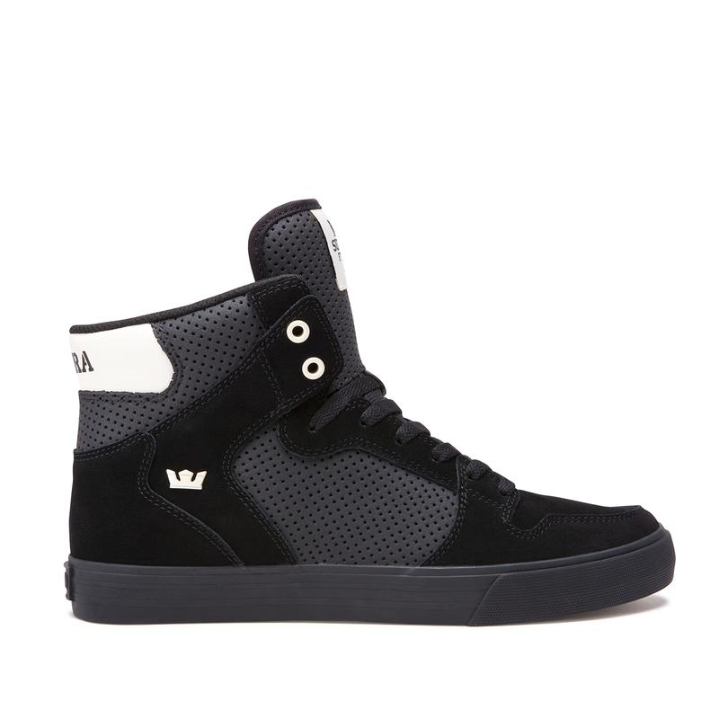 Buty Supra VAIDER - Sneakersy Wysokie Damskie - Czarne / Szare (UTBW-23940)